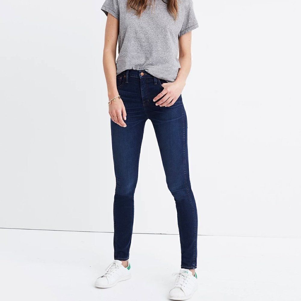 Madewell 10"‎ High Riser Skinny Skinny Jeans F4684 Dark Wash Stretch Women 25